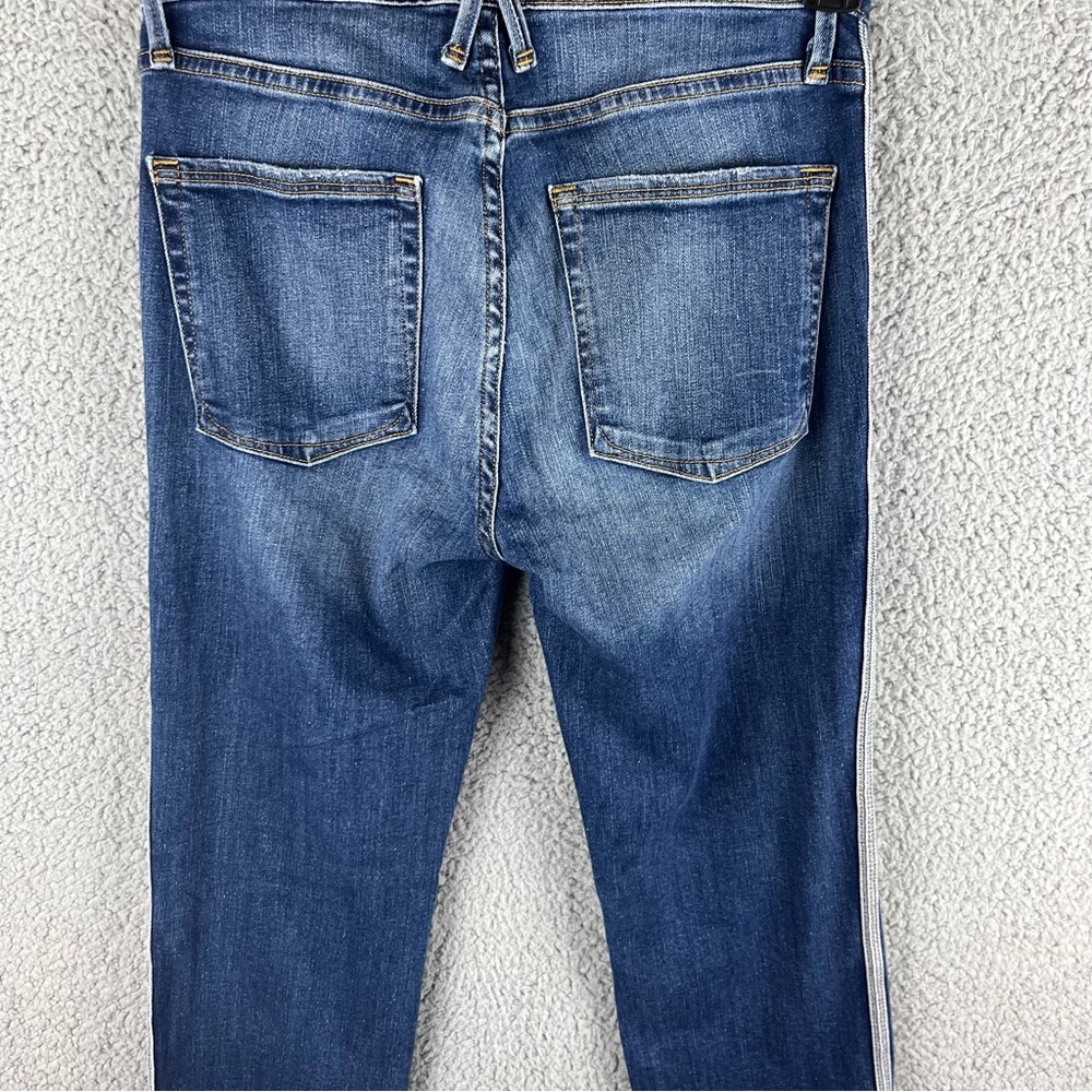 Good American Size 2/26 Raw Hem‎ Good Legs Athletic Side Stripe Skinny Jeans - Picture 12 of 15
